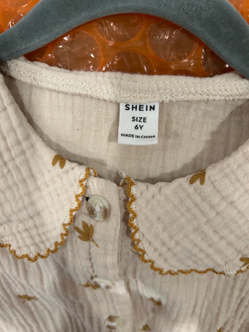 SHEIN Collared Button Front Girl’s Top Size 6 - Picture 3 of 4
